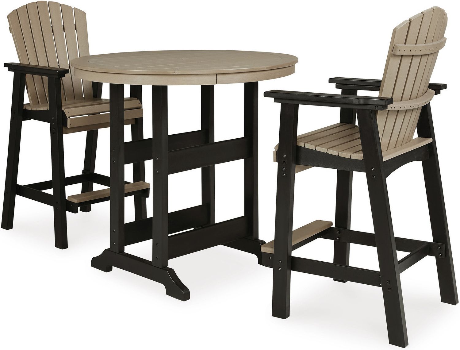 Fairen Trail Black/Driftwood Tall Barstool Set of 2 P211130