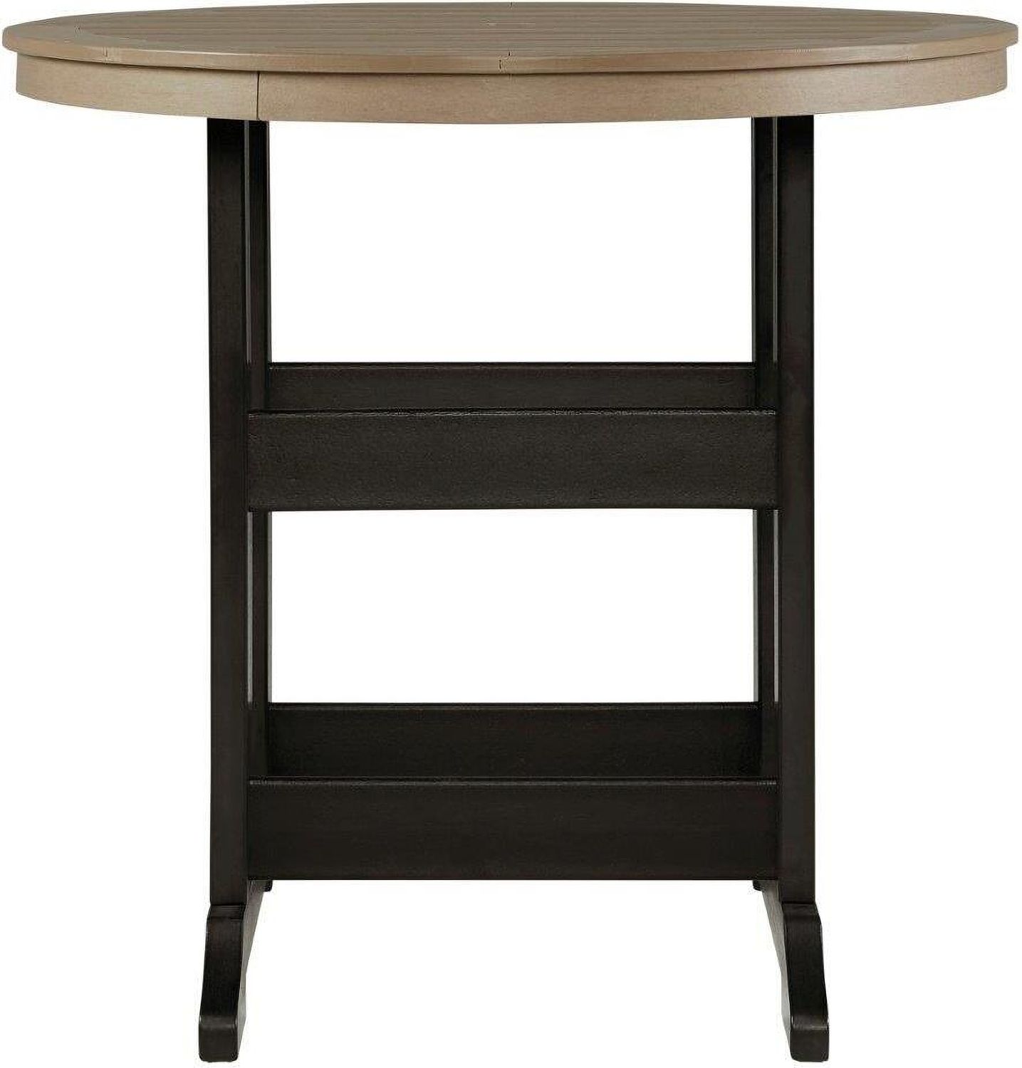 Fairen Trail Black/Driftwood Round Bar Table w/UMB OPT P211613