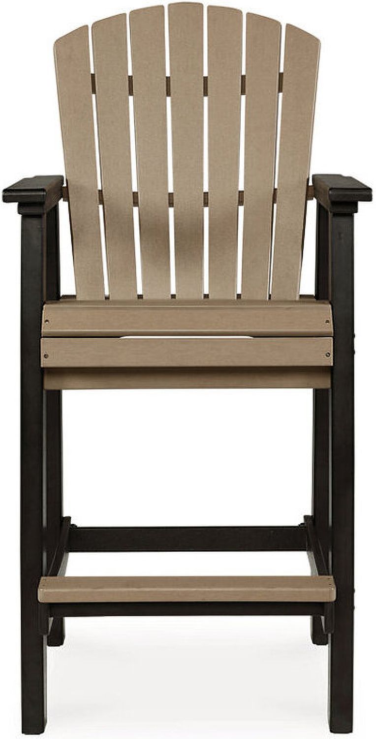 Fairen Trail Black and Driftwood Outdoor Round Bar Table Set P211P1