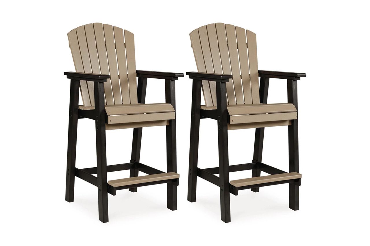 Fairen Trail Black and Driftwood Outdoor Round Bar Table Set P211P1