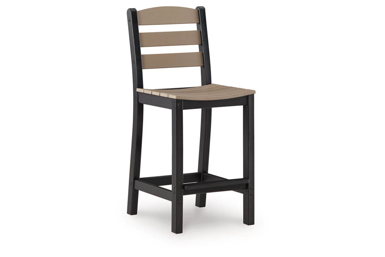 Moondance Outdoor Counter Table and 2 Barstools In Black and Beige P221113