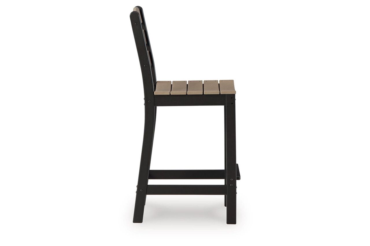 Moondance Outdoor Counter Table and 2 Barstools In Black and Beige P221113
