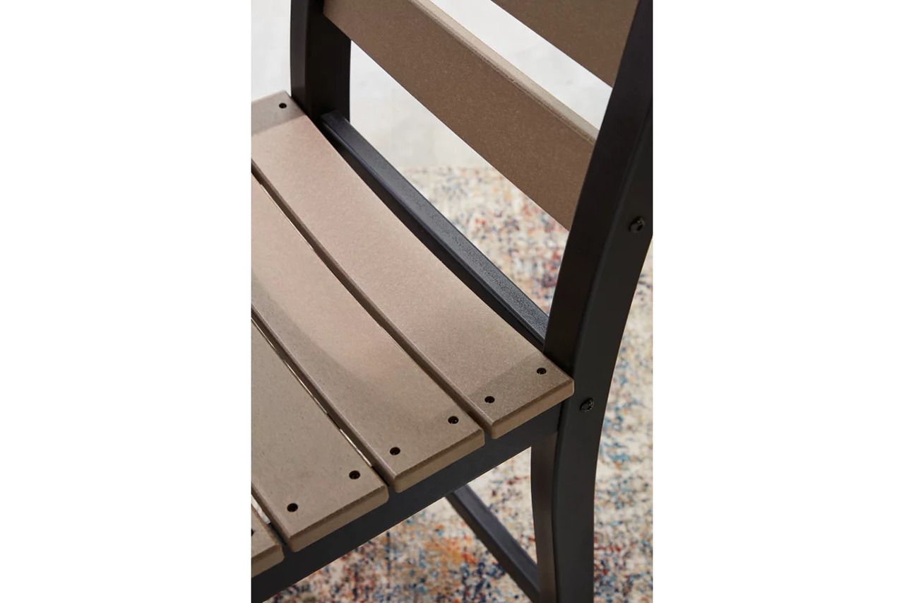 Moondance Outdoor Counter Table and 2 Barstools In Black and Beige P221113