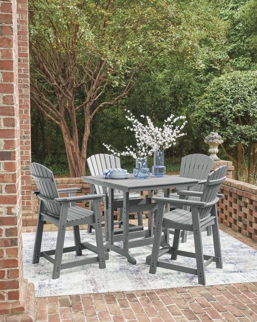 Ross Cove Outdoor Counter Height Dining Table In Dark Gray P227632