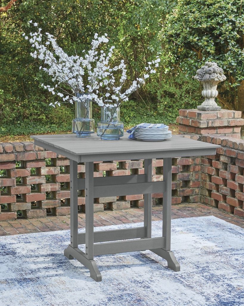 Ross Cove Outdoor Counter Height Dining Table In Dark Gray P227632