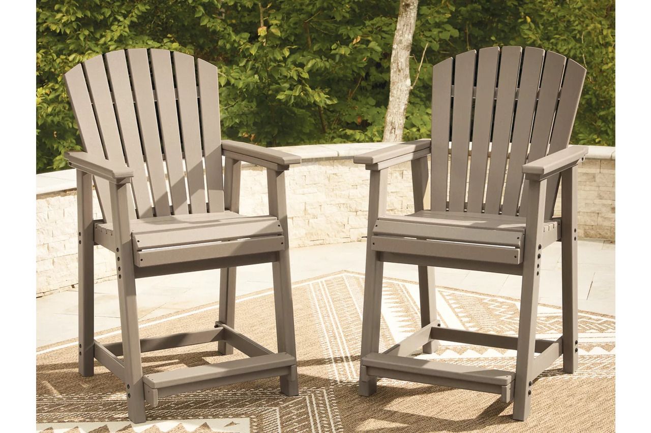 Sandy Dune Outdoor Counter Height Bar Stool Set of 2 In Medium Brown P228124
