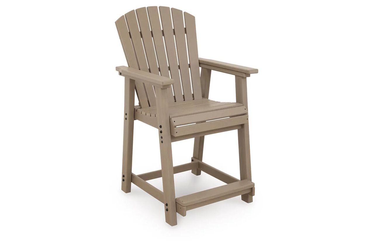 Sandy Dune Outdoor Counter Height Bar Stool Set of 2 In Medium Brown P228124