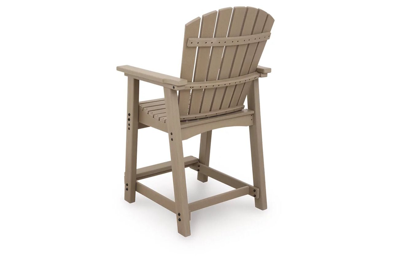 Sandy Dune Outdoor Counter Height Bar Stool Set of 2 In Medium Brown P228124