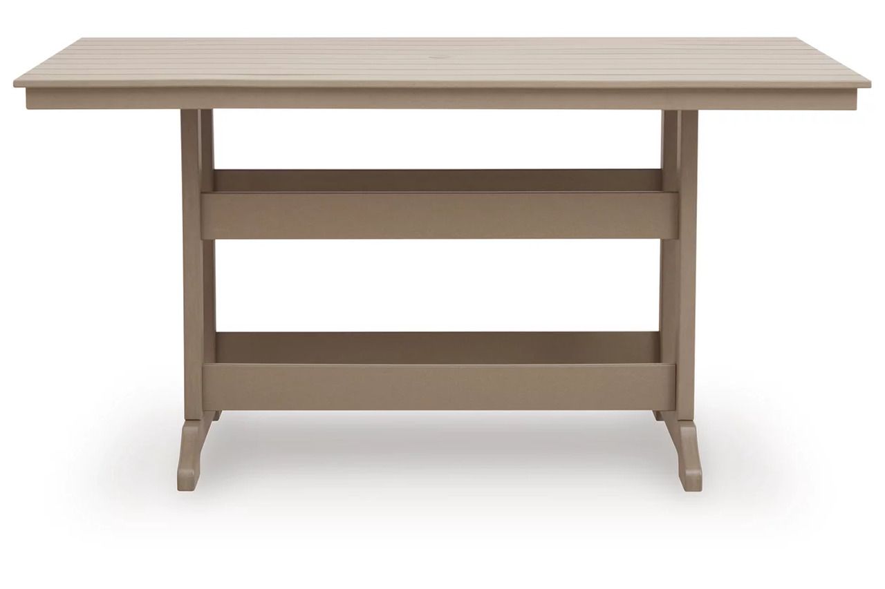 Sandy Dune Outdoor Counter Height Dining Table In Medium Brown P228642