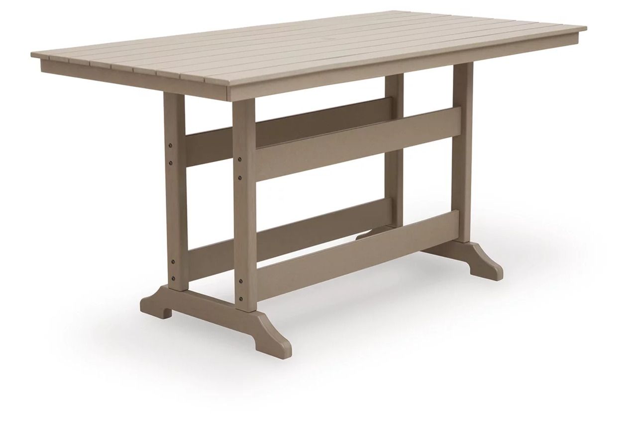 Sandy Dune Outdoor Counter Height Dining Table In Medium Brown P228642