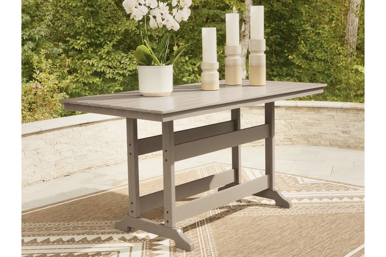 Sandy Dune Outdoor Counter Height Dining Table In Medium Brown P228642