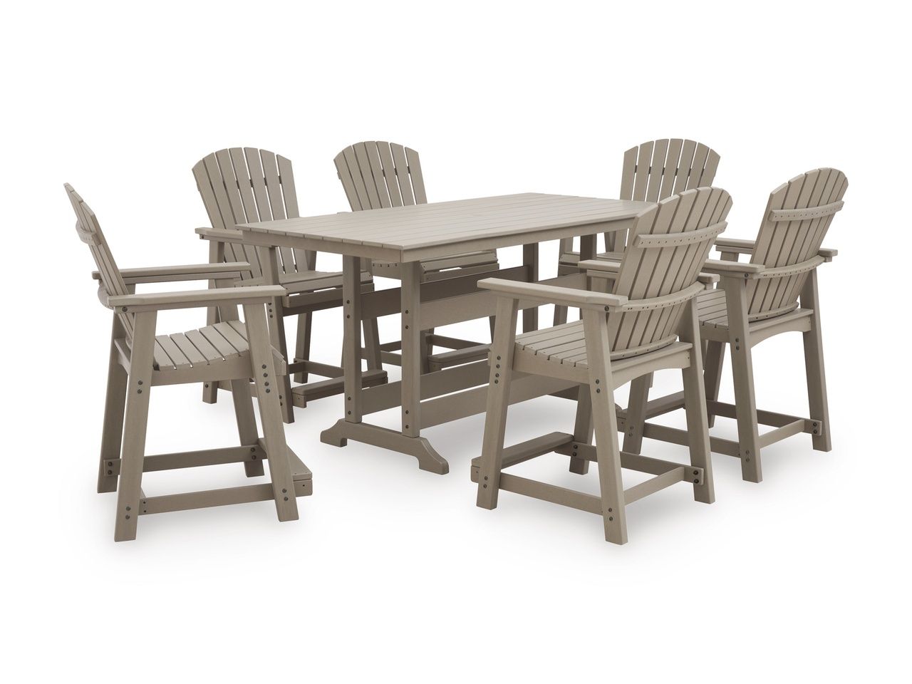 Sandy Dune Outdoor Counter Height Dining Table In Medium Brown P228642