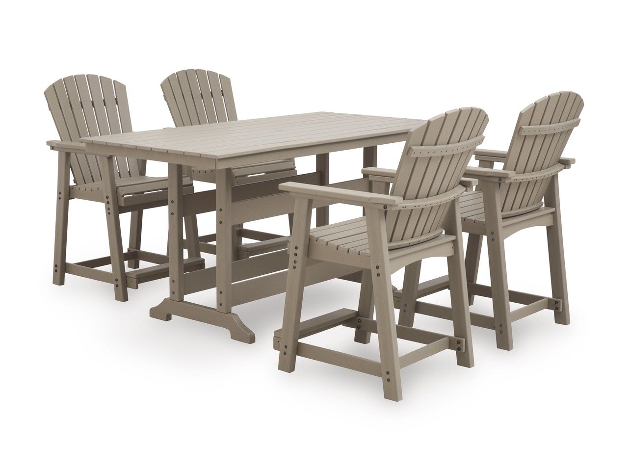 Sandy Dune Outdoor Counter Height Dining Table In Medium Brown P228642