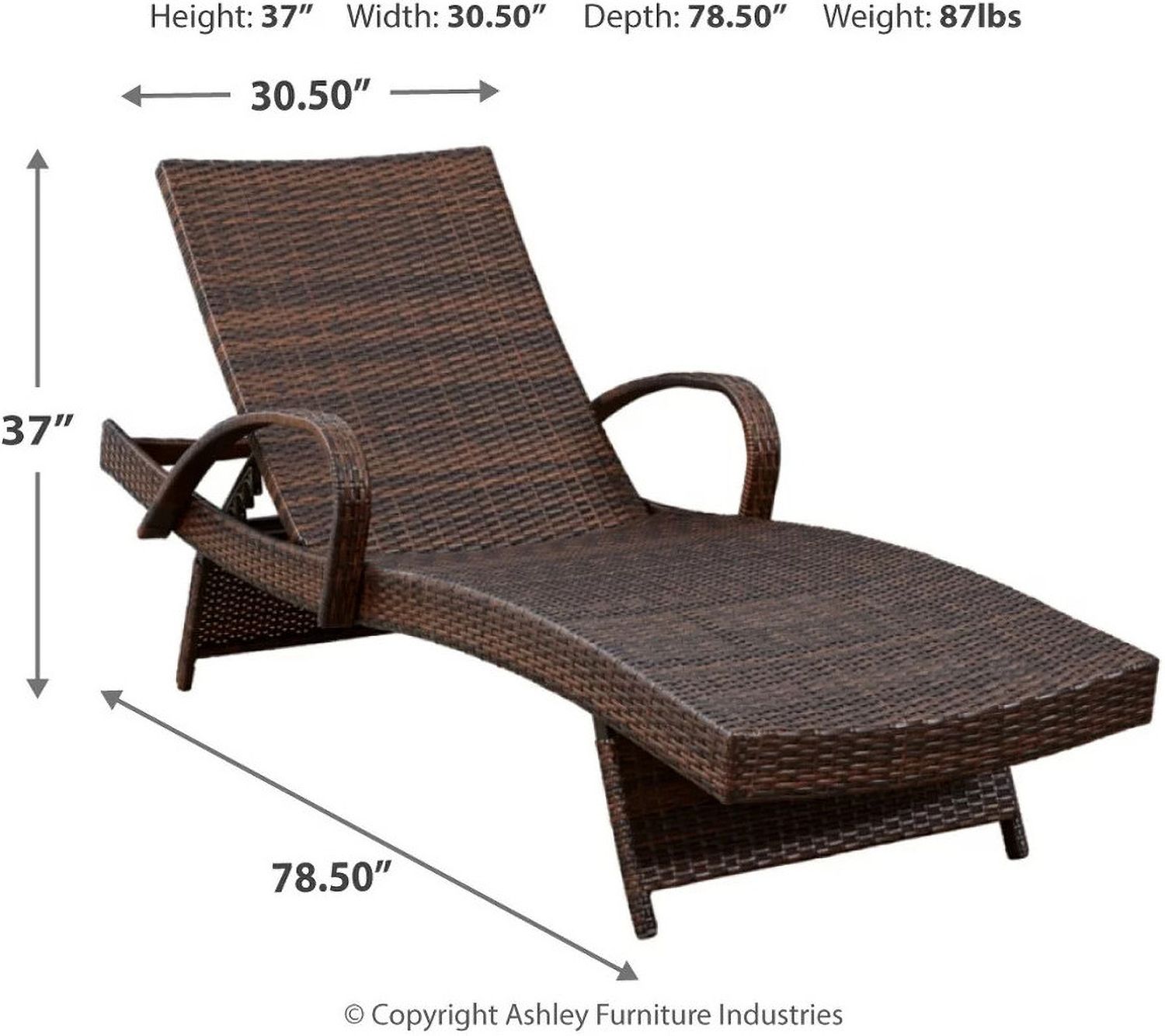 Kantana Brown Chaise Lounge Set of 2 P283815