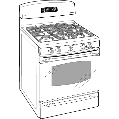 30" Free-Standing Dual-Fuel Range P2B912DEMBB, product image 2 of 3