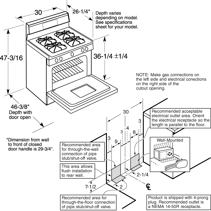 30" Dual-Fuel Range with Baking Drawer P2B918DEMBB, product image 3 of 3
