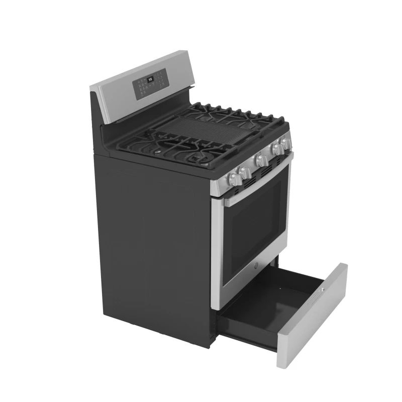 30" Free-Standing Self Clean Dual-Fuel Fingerprint Resistant Range with Storage Drawer P2B935YPFS