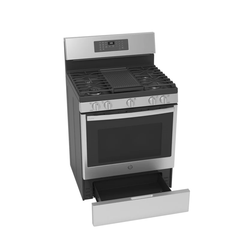 30" Free-Standing Self Clean Dual-Fuel Fingerprint Resistant Range with Storage Drawer P2B935YPFS