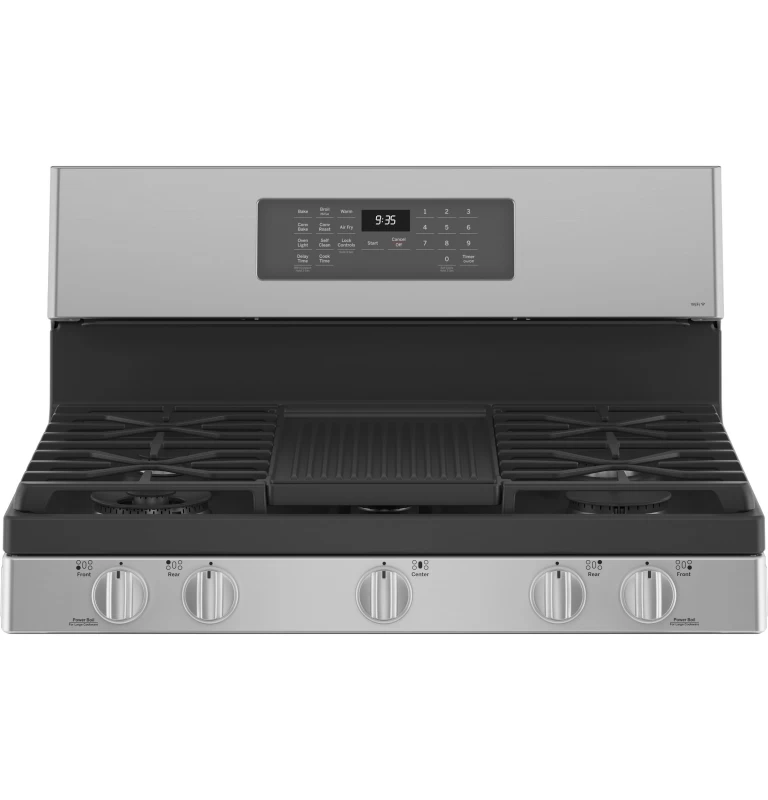 30" Free-Standing Self Clean Dual-Fuel Fingerprint Resistant Range with Storage Drawer P2B935YPFS