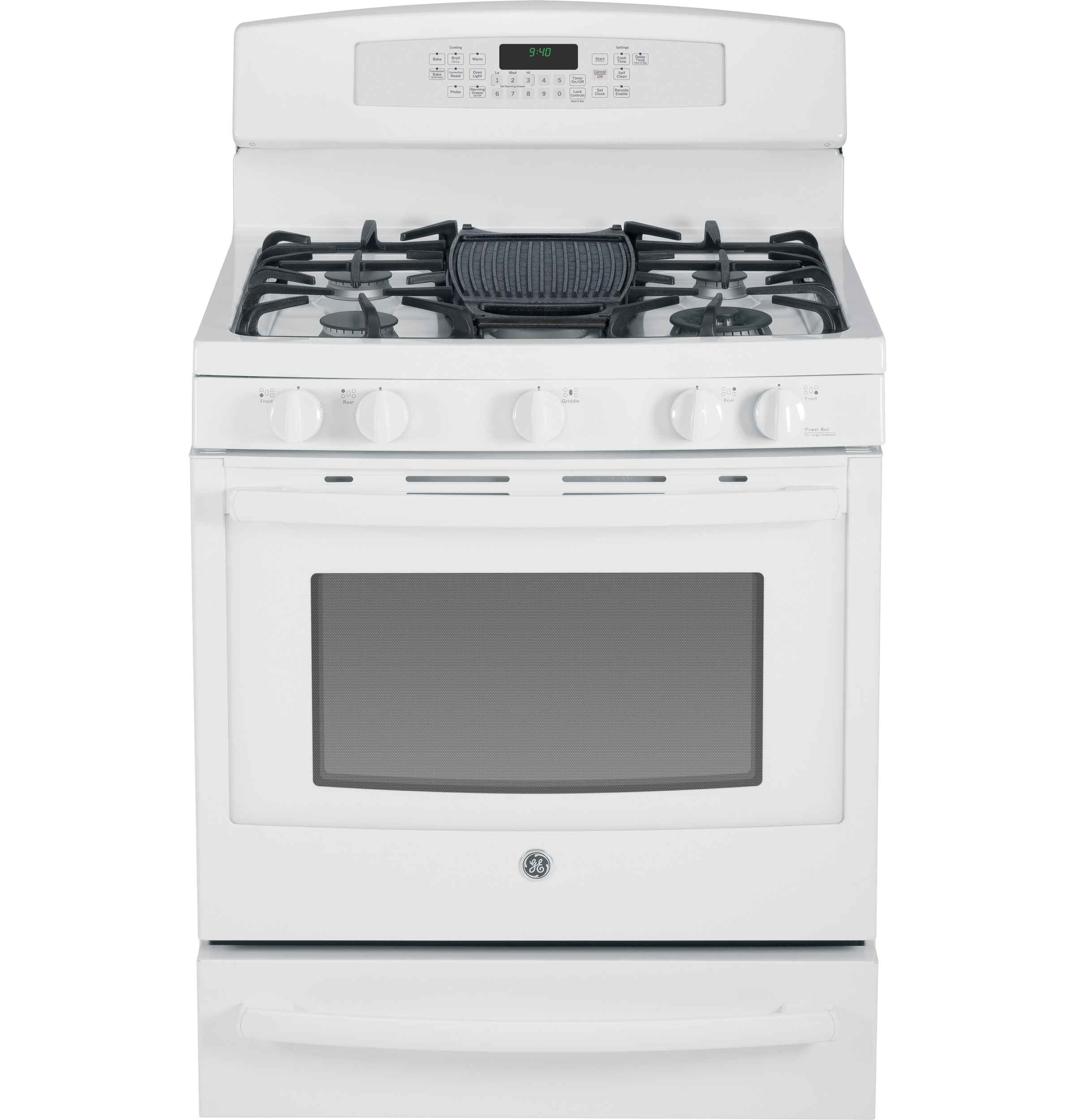 Series 30" Dual-Fuel Free-Standing Range with Warming Drawer P2B940DEHWW, product image 10 of 15