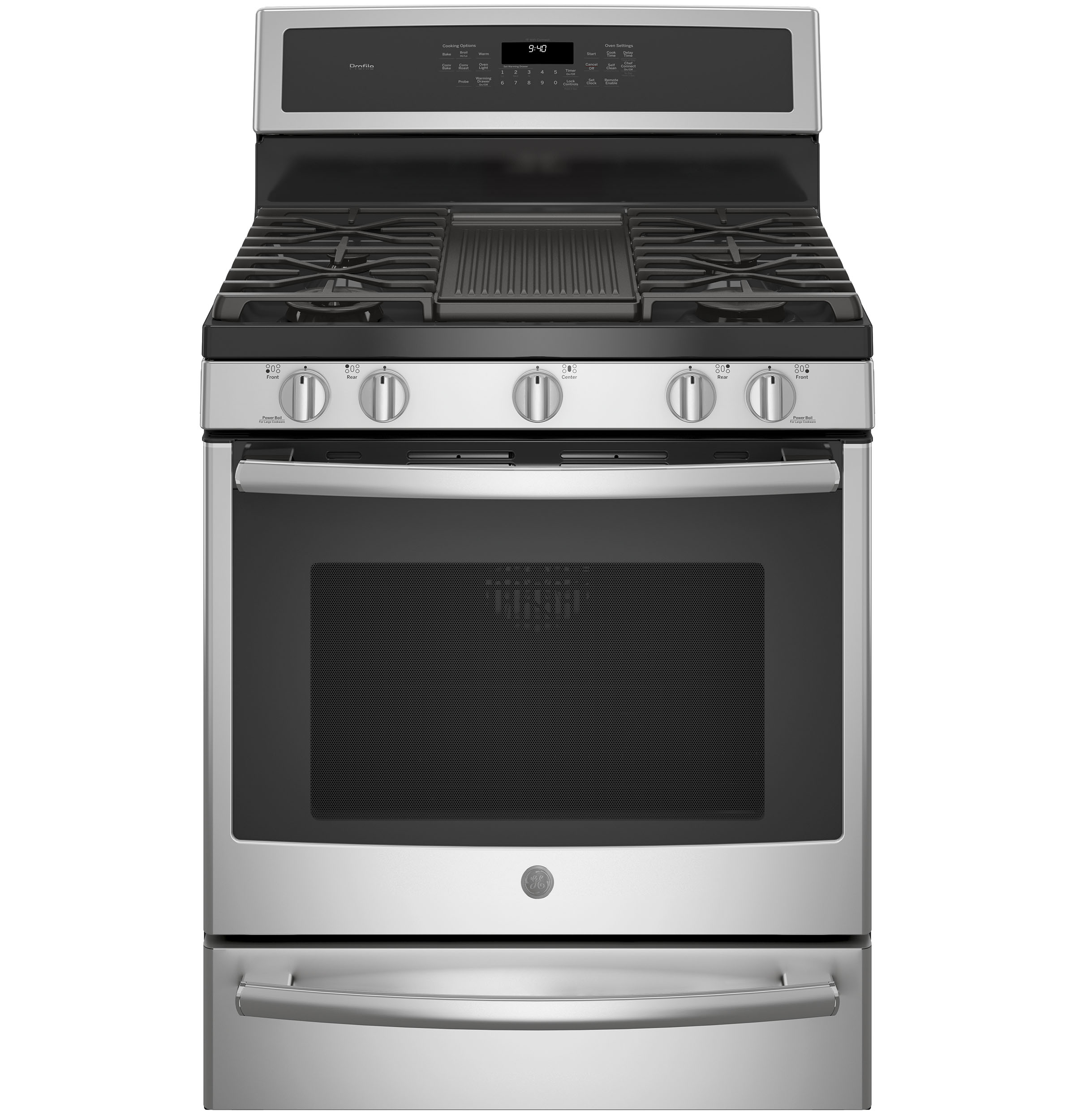30" Smart Dual-Fuel Free-Standing Convection Range with Warming Drawer P2B940SEJSS, product image 12 of 24