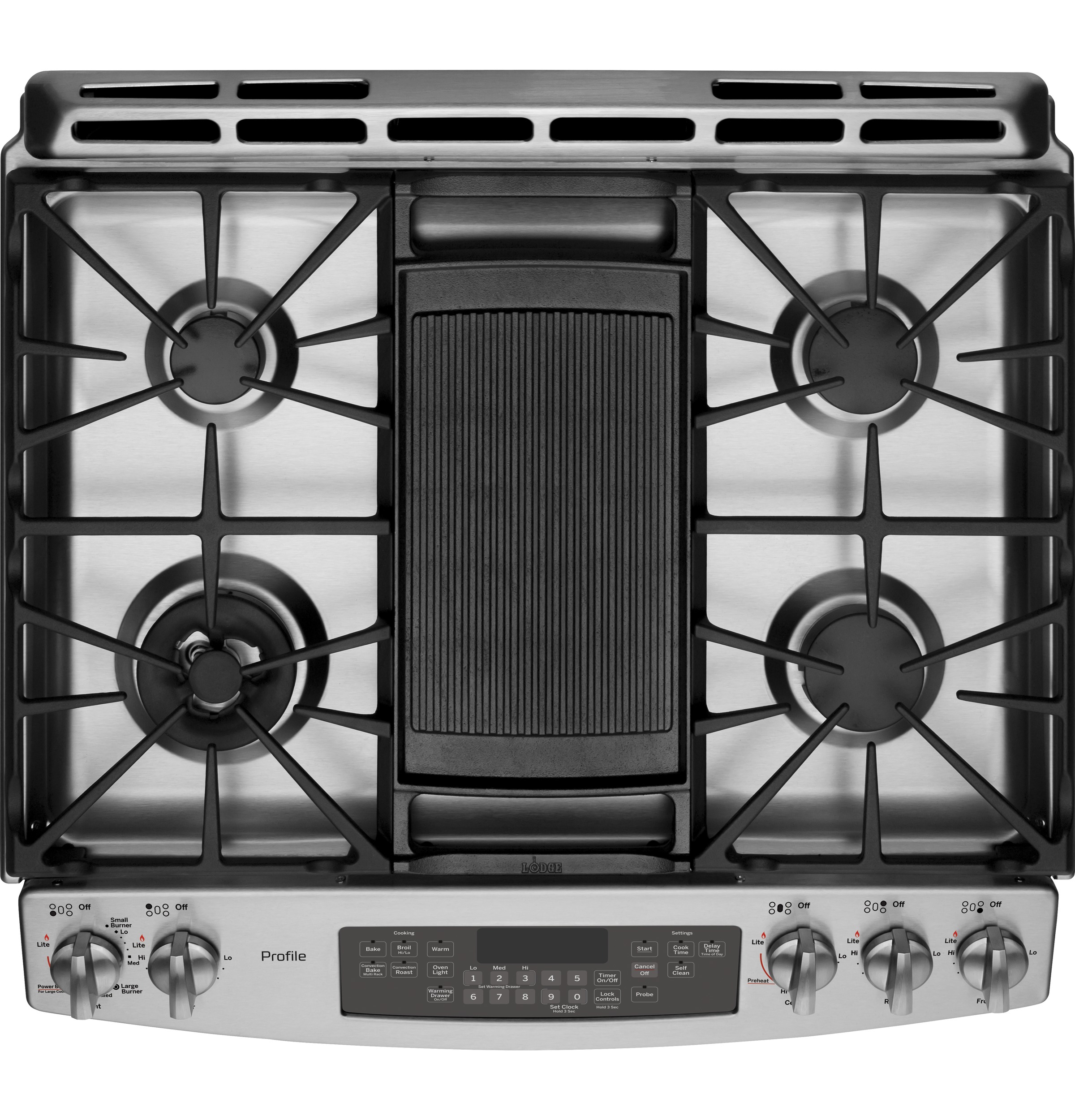 Series 30" Dual Fuel Slide-In Front Control Range with Warming Drawer P2S920SEFSS, product image 3 of 13