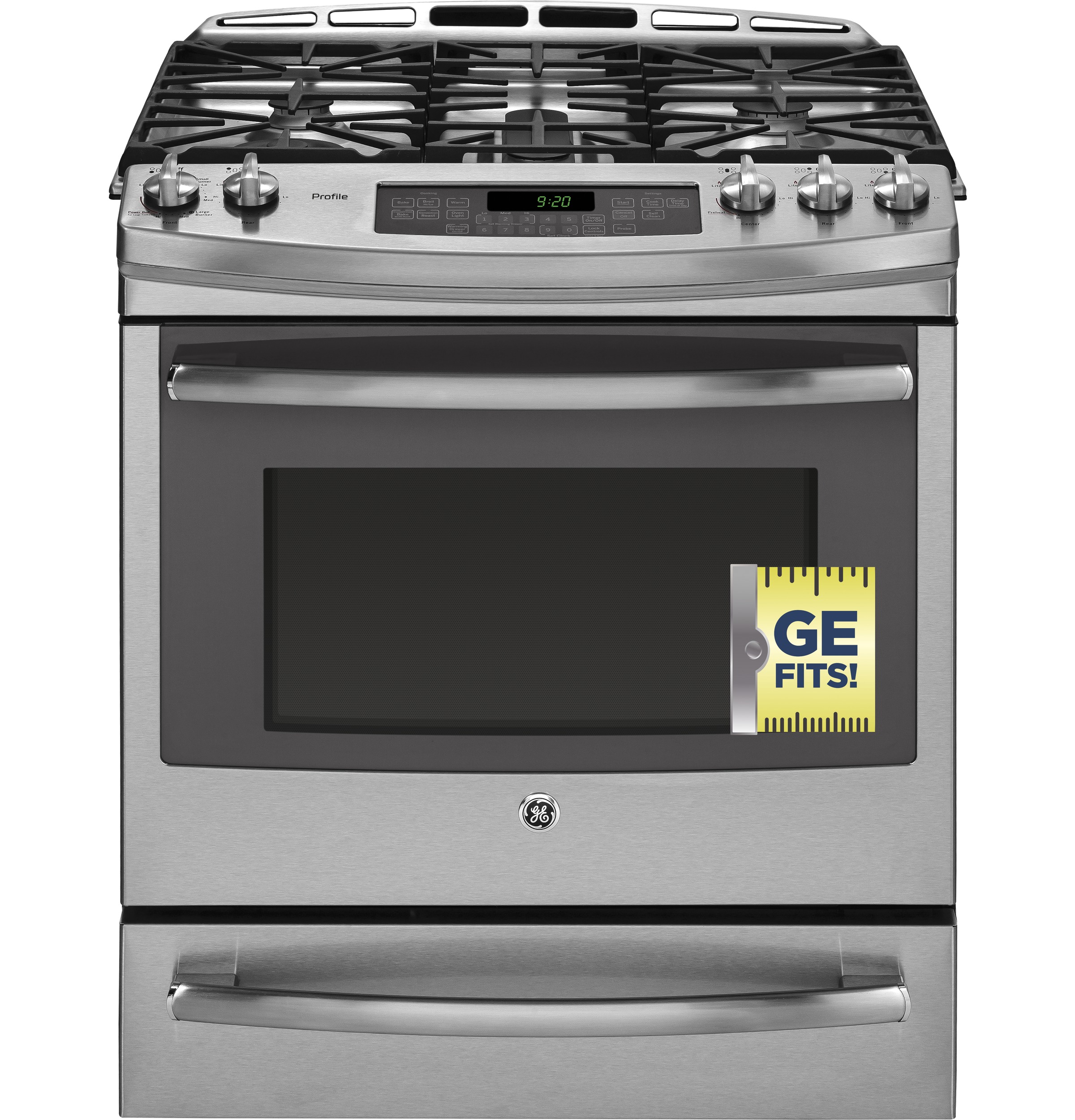 Series 30" Dual Fuel Slide-In Front Control Range with Warming Drawer P2S920SEFSS, product image 10 of 13