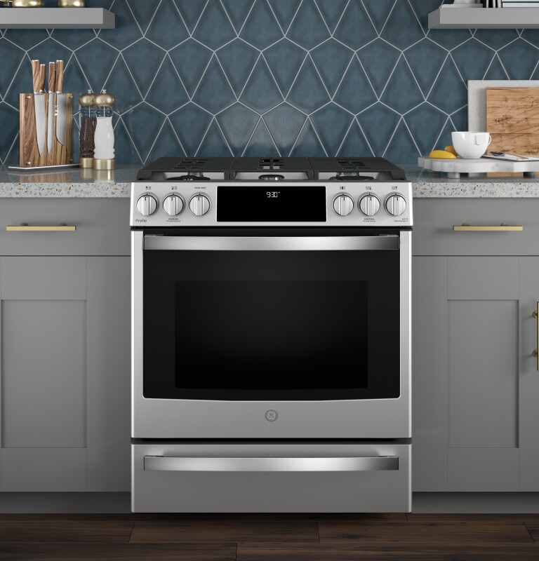 30" Smart Dual Fuel Slide-In Front-Control Range P2S930SELSS, product image 6 of 22