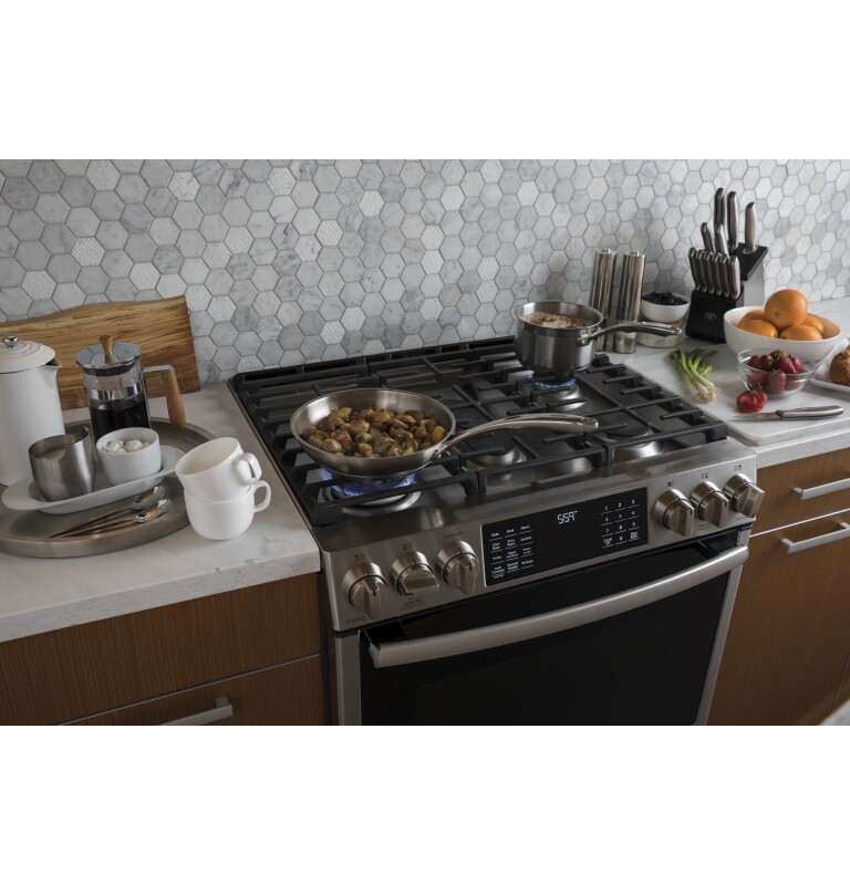 30" Smart Dual Fuel Slide-In Front-Control Range P2S930SELSS, product image 7 of 22