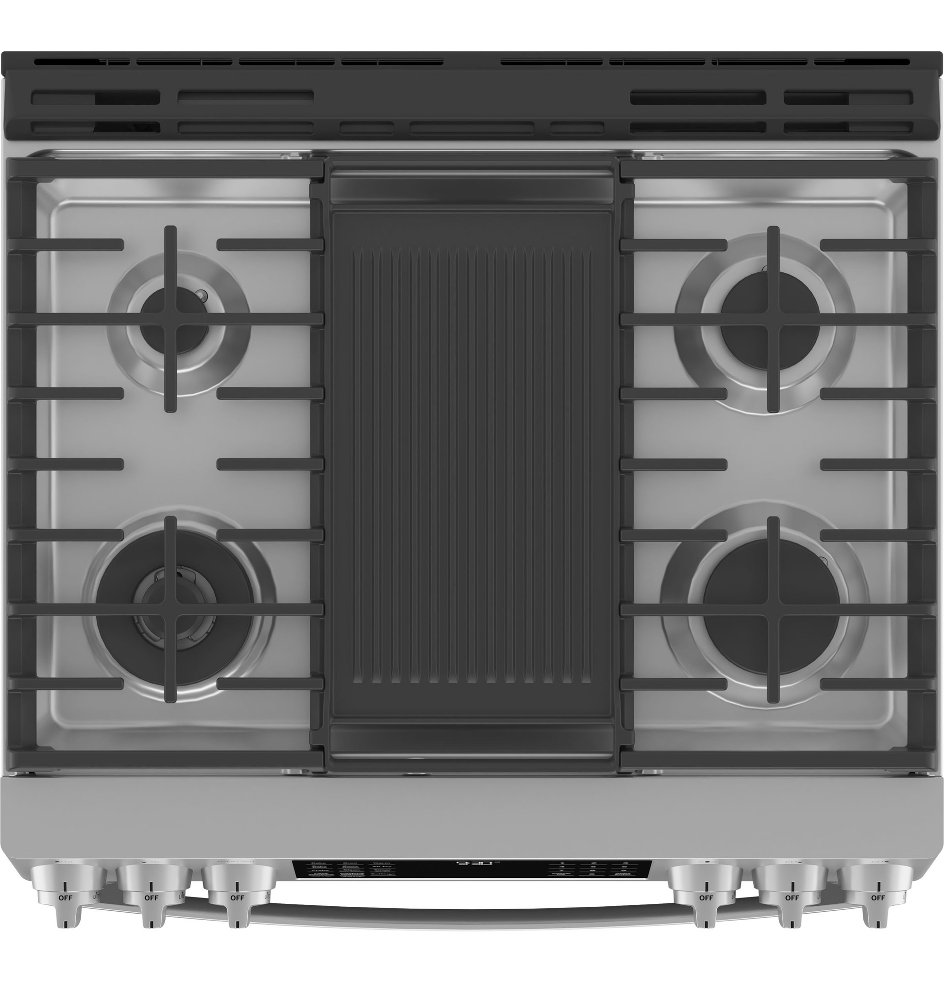 GE Profile™ 30" Smart Dual Fuel Slide-In Front-Control Fingerprint Resistant Range P2S930YPFS