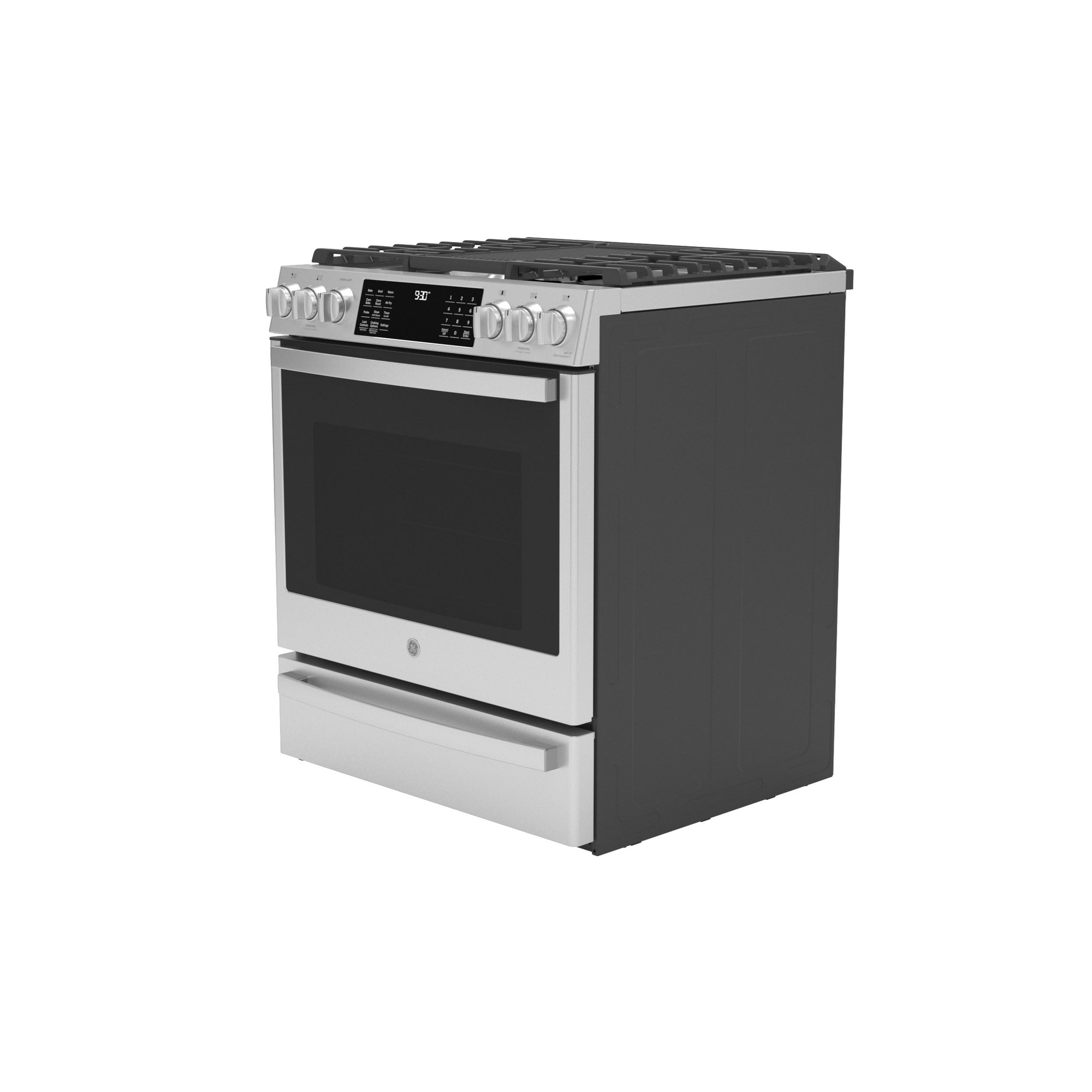 GE Profile™ 30" Smart Dual Fuel Slide-In Front-Control Fingerprint Resistant Range P2S930YPFS