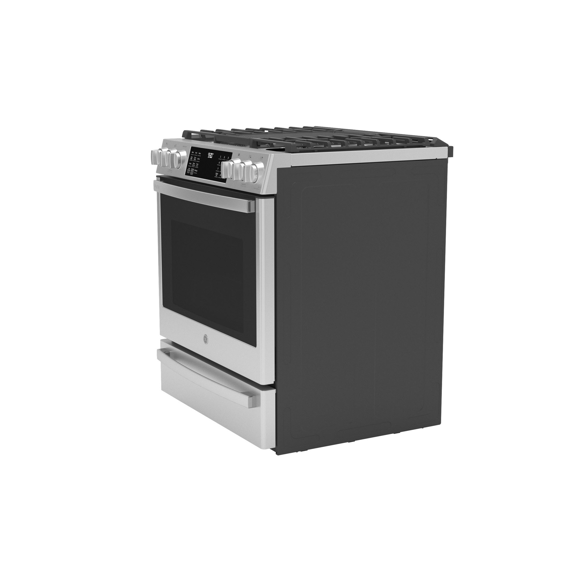 GE Profile™ 30" Smart Dual Fuel Slide-In Front-Control Fingerprint Resistant Range P2S930YPFS