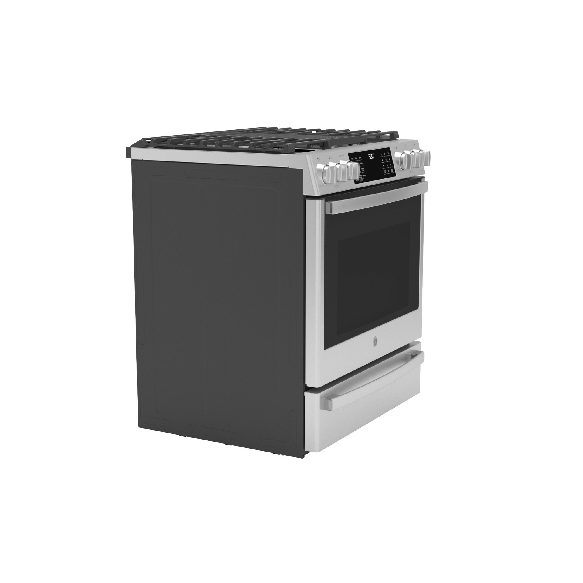 GE Profile™ 30" Smart Dual Fuel Slide-In Front-Control Fingerprint Resistant Range P2S930YPFS