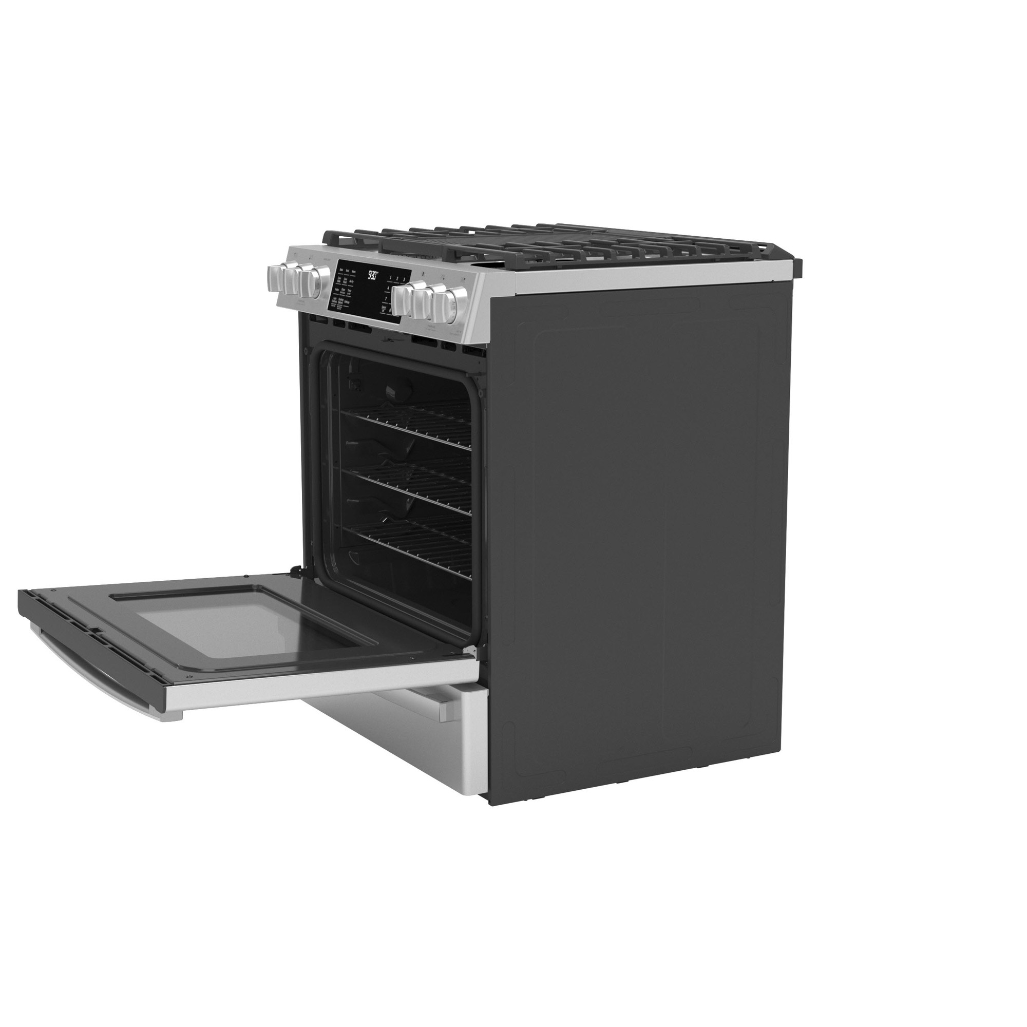 GE Profile™ 30" Smart Dual Fuel Slide-In Front-Control Fingerprint Resistant Range P2S930YPFS
