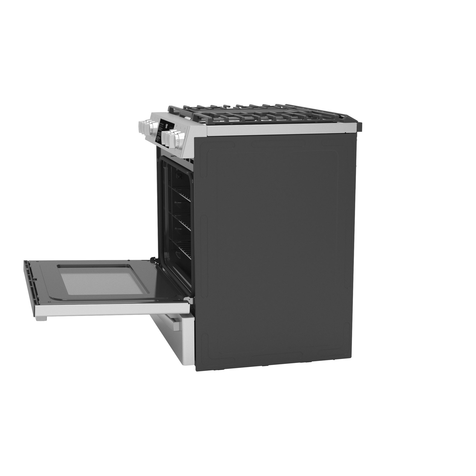 GE Profile™ 30" Smart Dual Fuel Slide-In Front-Control Fingerprint Resistant Range P2S930YPFS