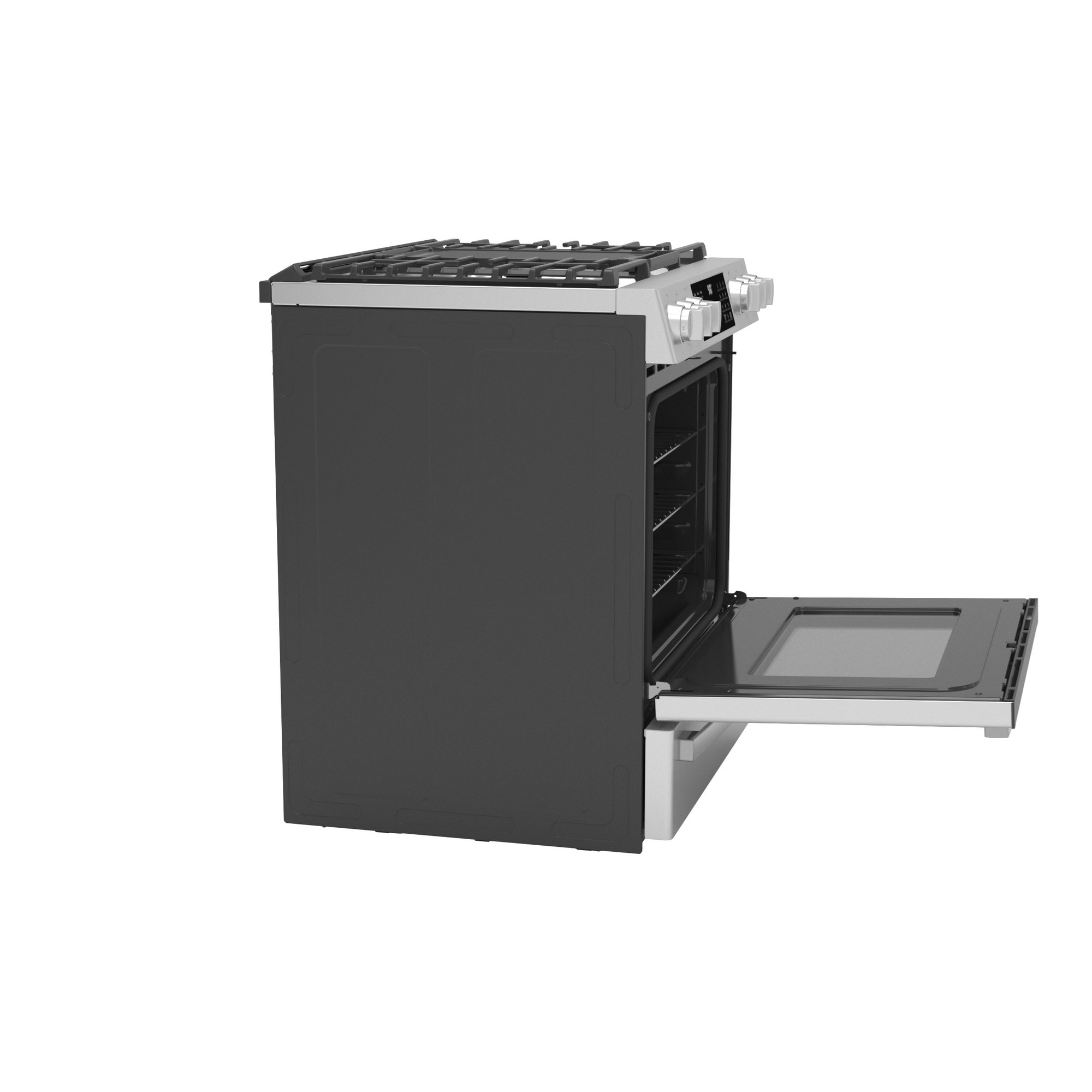 GE Profile™ 30" Smart Dual Fuel Slide-In Front-Control Fingerprint Resistant Range P2S930YPFS