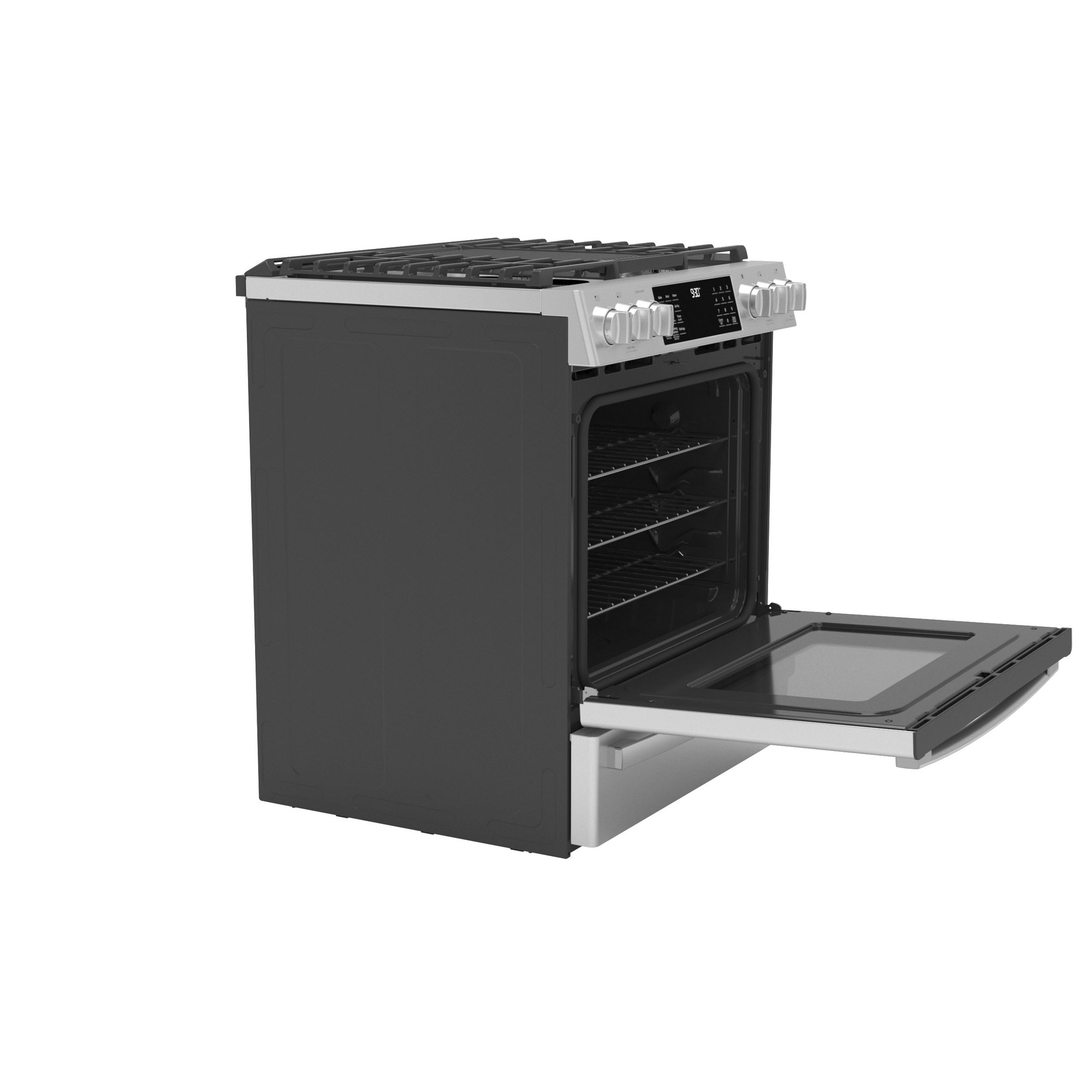 GE Profile™ 30" Smart Dual Fuel Slide-In Front-Control Fingerprint Resistant Range P2S930YPFS