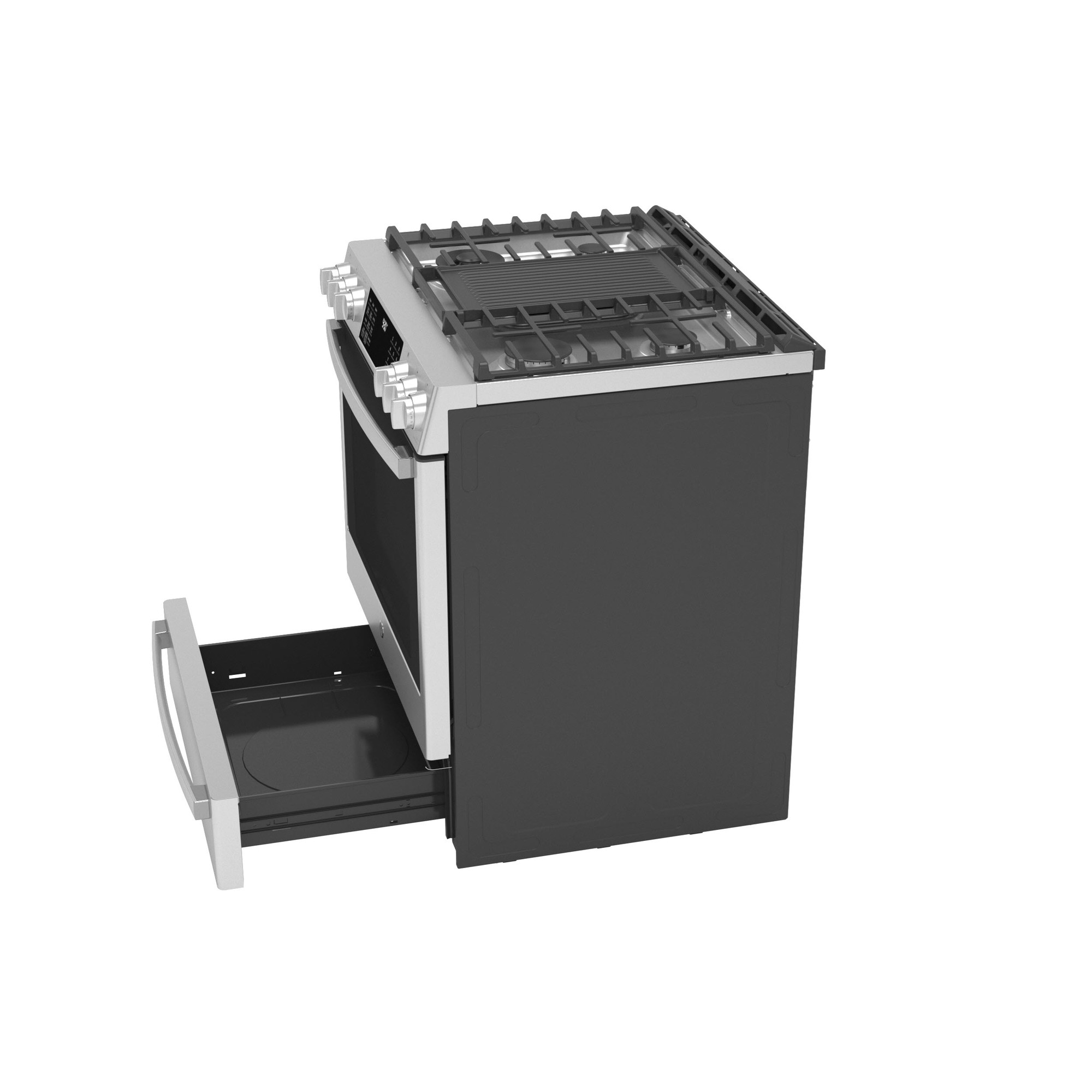 GE Profile™ 30" Smart Dual Fuel Slide-In Front-Control Fingerprint Resistant Range P2S930YPFS