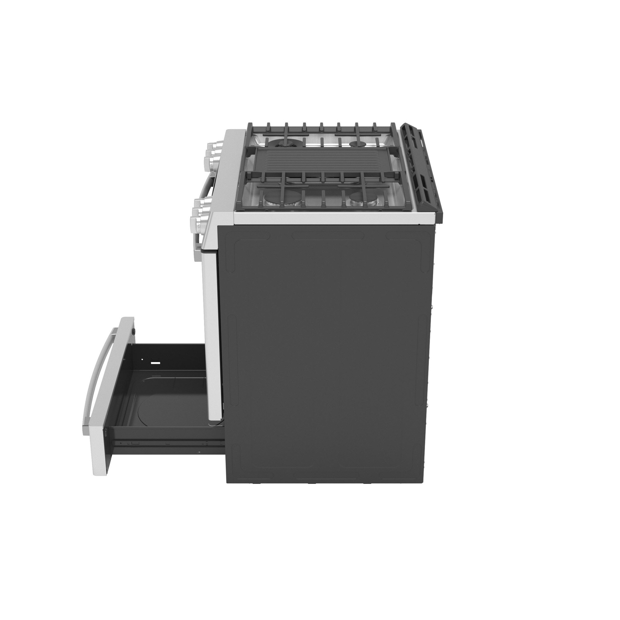 GE Profile™ 30" Smart Dual Fuel Slide-In Front-Control Fingerprint Resistant Range P2S930YPFS