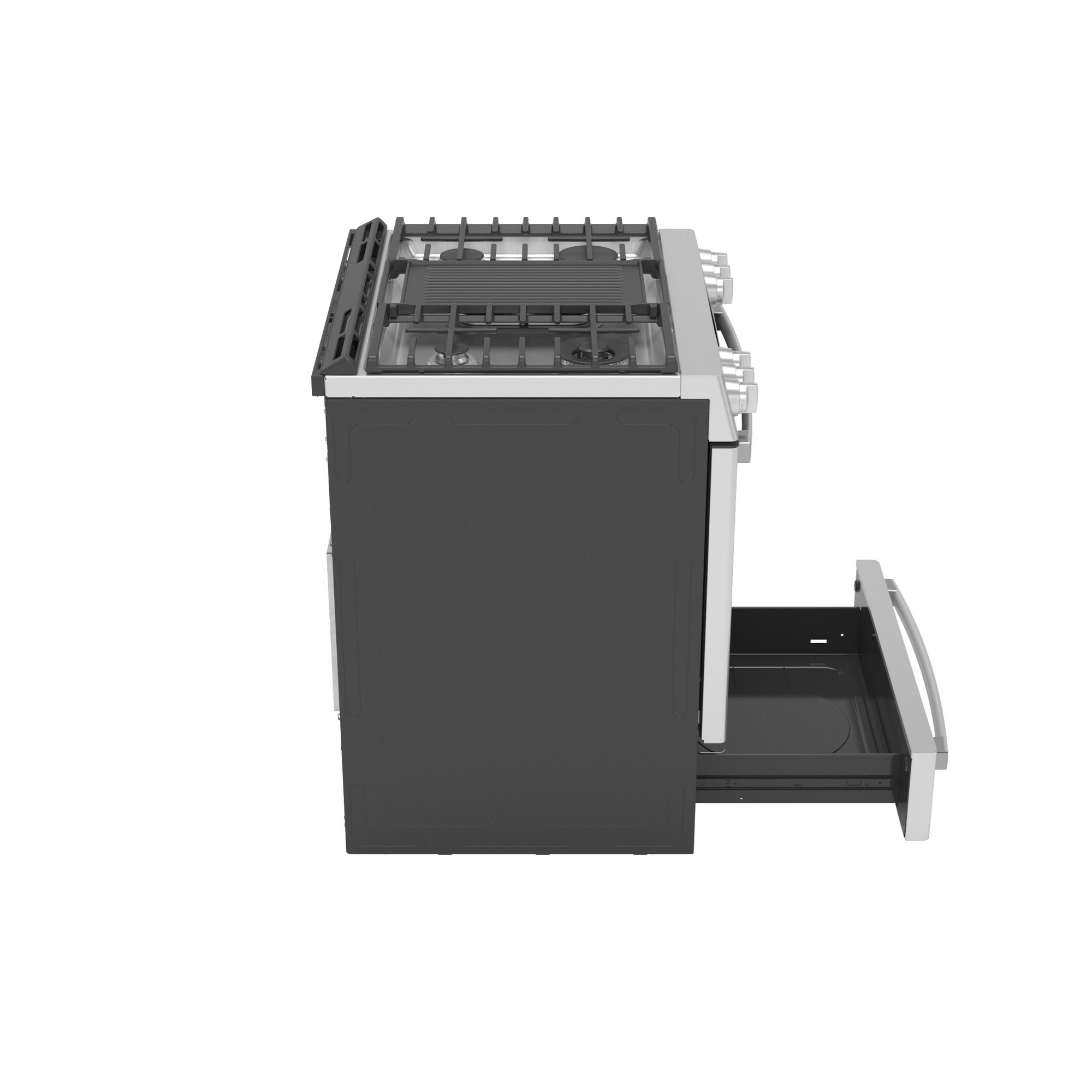 GE Profile™ 30" Smart Dual Fuel Slide-In Front-Control Fingerprint Resistant Range P2S930YPFS
