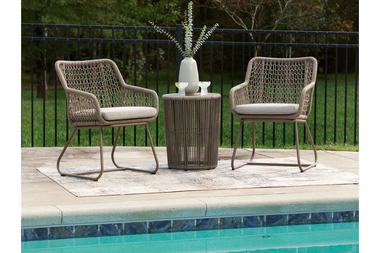 Monach Heights Outdoor Table and 2 Chairs In Beige P321050