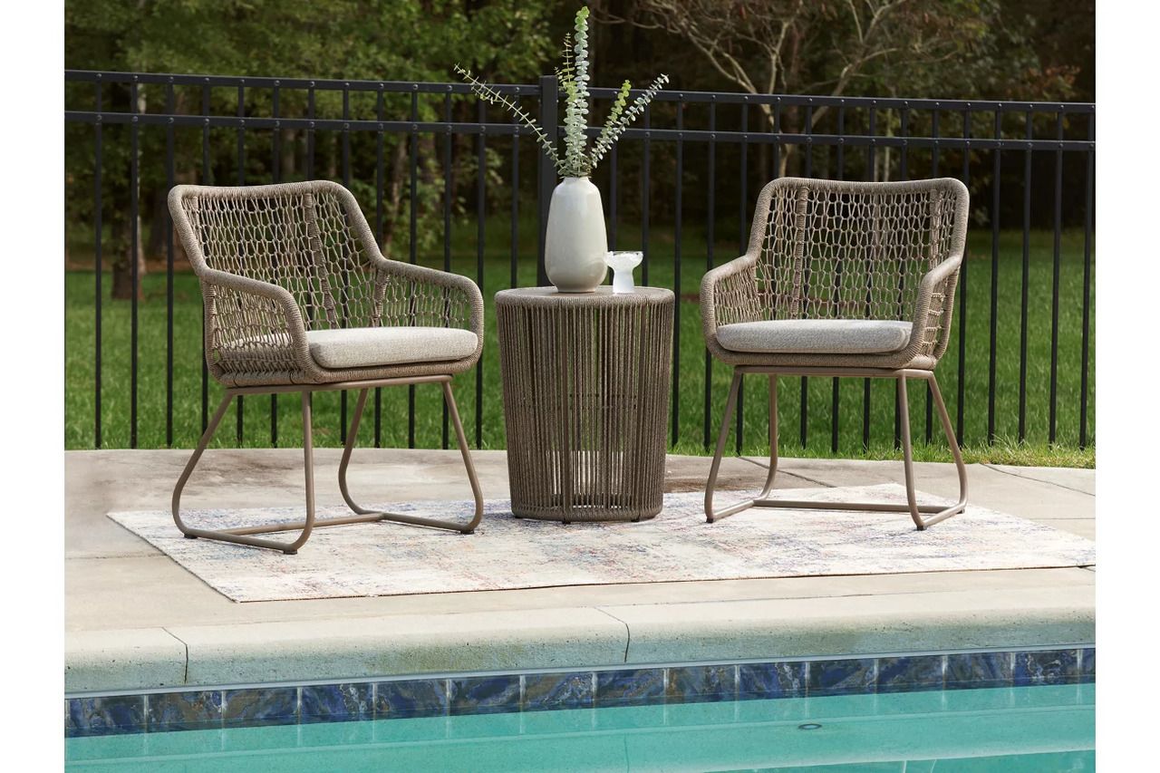 Monach Heights Outdoor Table and 2 Chairs In Beige P321050