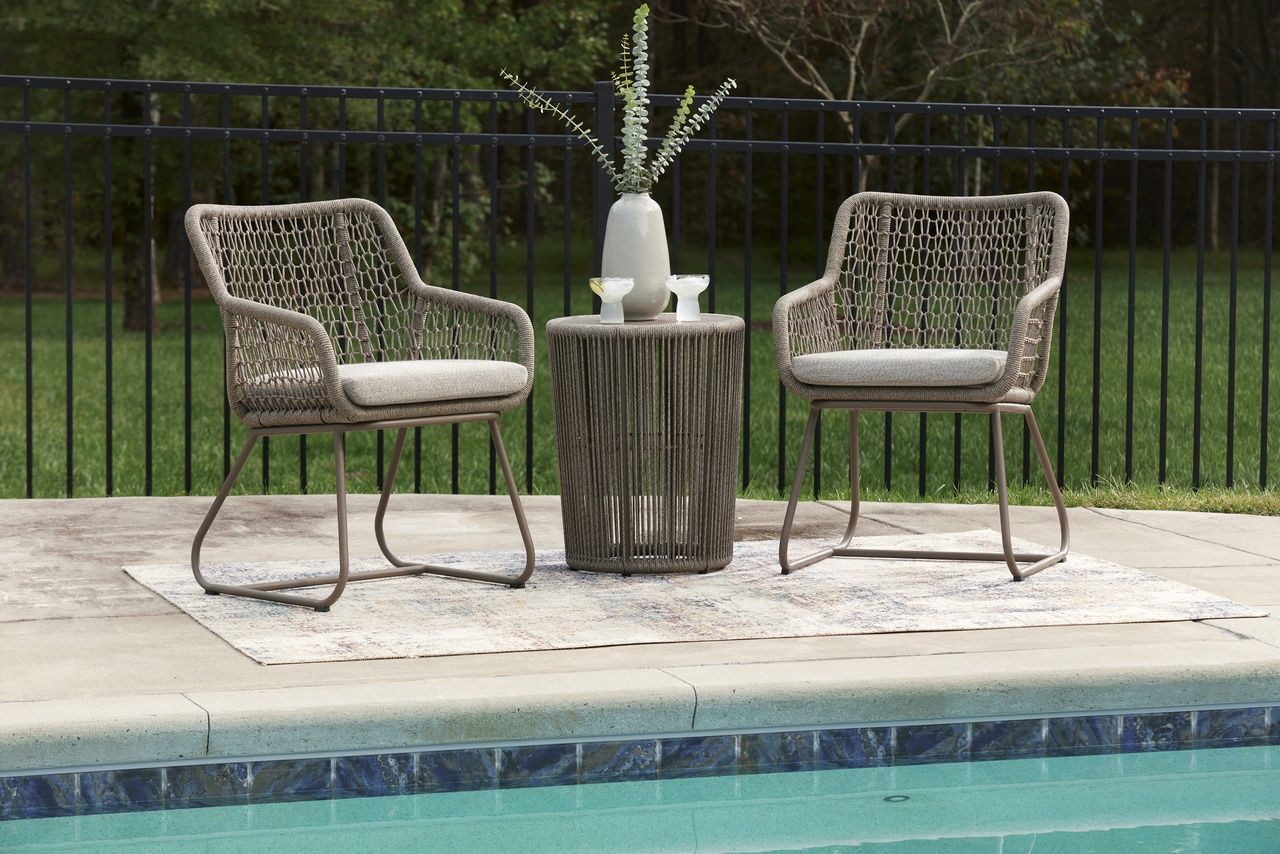 Monach Heights Outdoor Table and 2 Chairs In Beige P321050