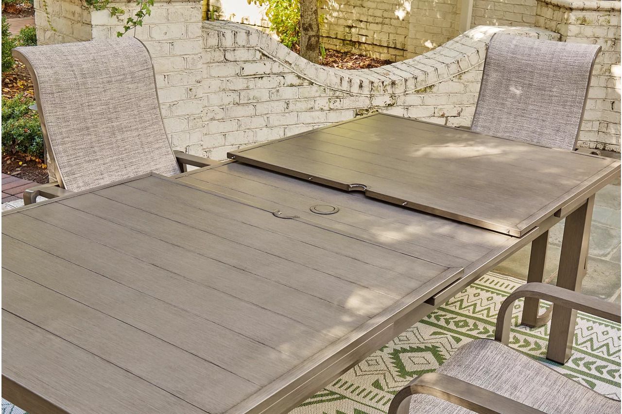 Beach Front Beige Rectangular Extendable Dining Room Table P323635