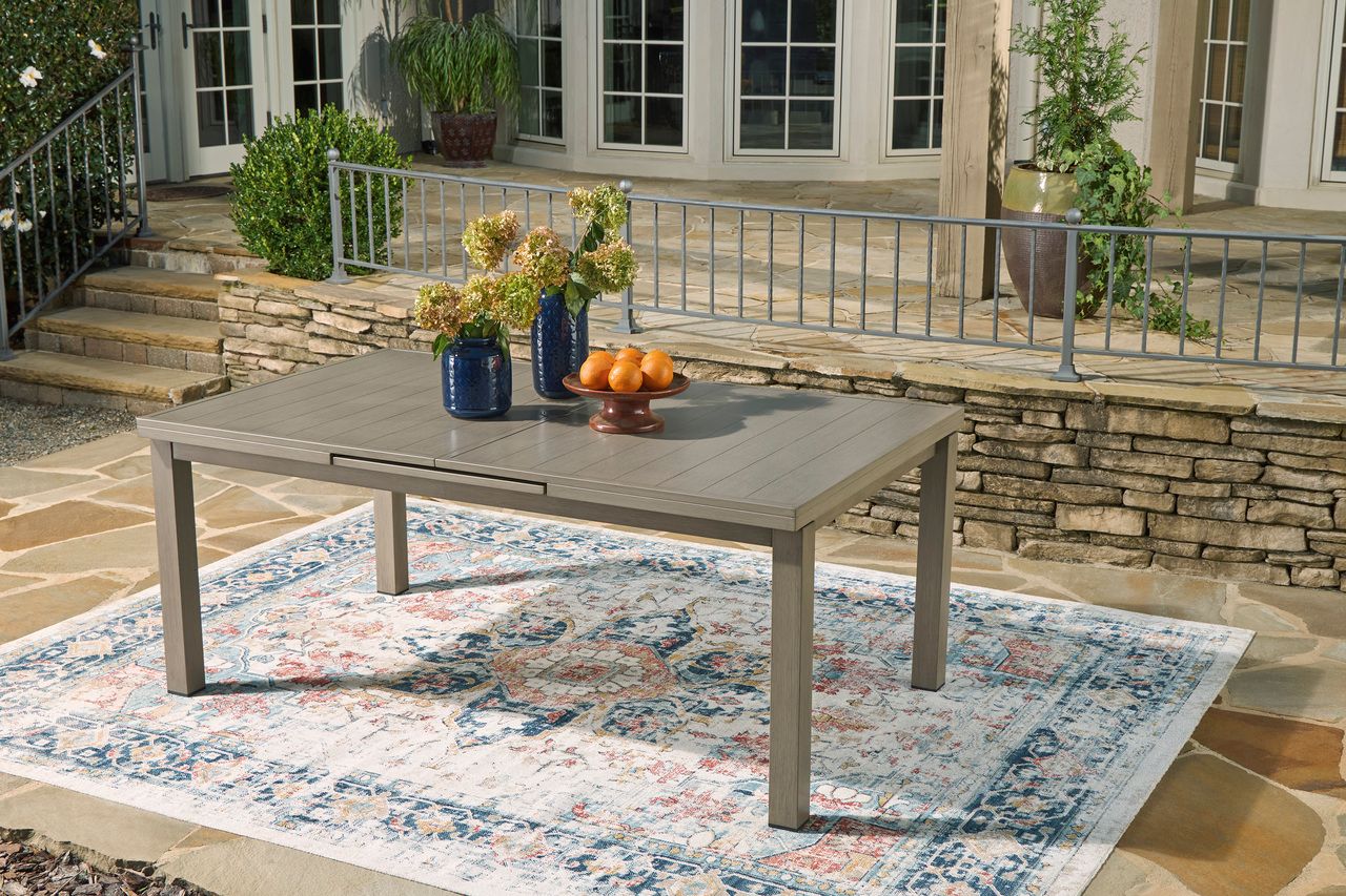 Beach Front Beige Rectangular Extendable Dining Room Table P323635