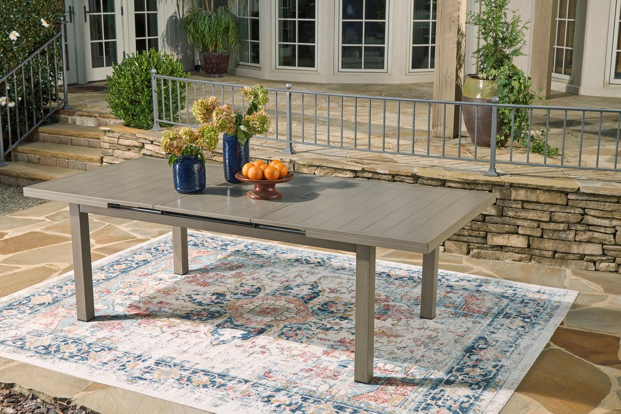 Beach Front Beige Rectangular Extendable Dining Room Table P323635