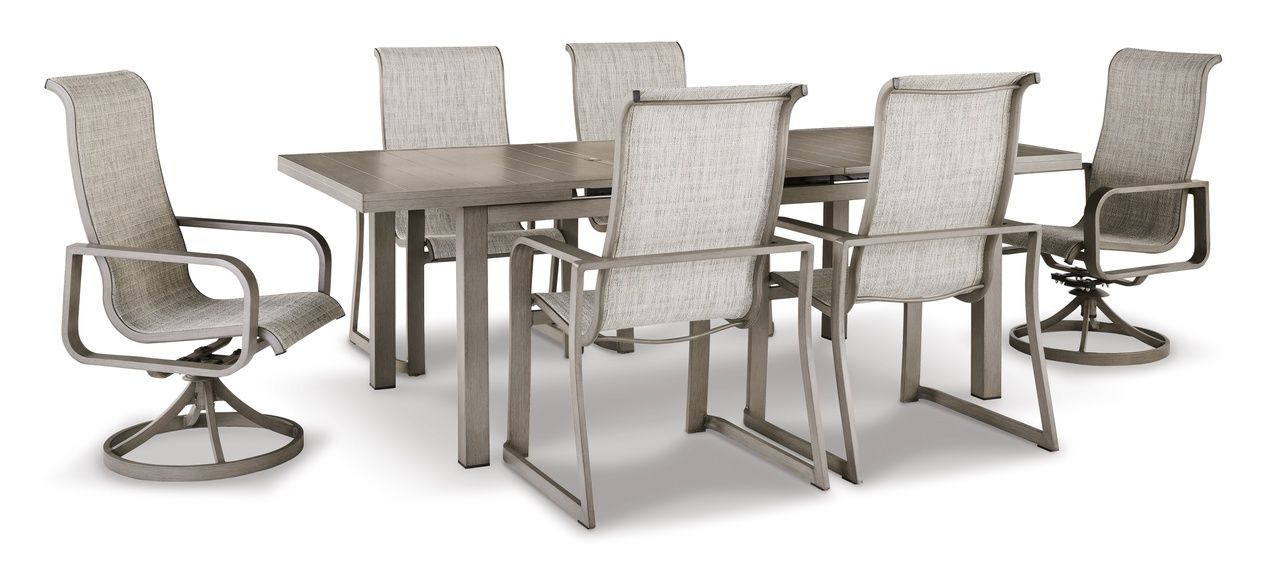 Beach Front Beige Rectangular Extendable Dining Room Table P323635