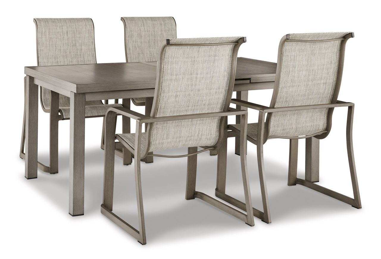 Beach Front Beige Rectangular Extendable Dining Room Table P323635