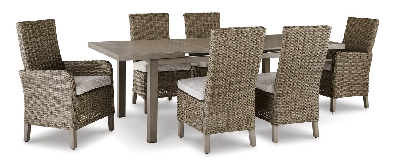 Beach Front Beige Rectangular Extendable Dining Room Table P323635