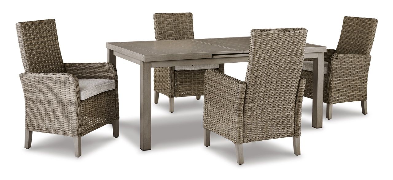 Beach Front Beige Rectangular Extendable Dining Room Table P323635